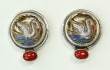 Vintage Swan Button Bracelet--MATCHING PIN-PENDANT & EARRINGS