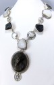 Mars & Valentine Antique Vulcanite Cameo Statement Collar