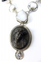 Mars & Valentine Antique Vulcanite Cameo Statement Collar