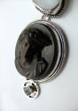 Mars & Valentine Antique Vulcanite Cameo Statement Collar