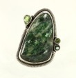 Echo of the Dreamer Wavelite Statement Ring with Tourmaline & Peridot