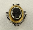 Vintage Black & White Cameo Ring