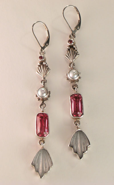 Mars & Valentine Pink & White Leverback Earrings