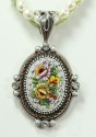 Mars & Valentine Antique Floral Micro-Mosaic Necklace