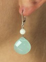 Amazonite  & White Quartz Lever Back Dangle Earrings