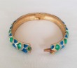 Vintage Blue & Green Enamel Bangle Bracelet