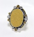 Mars & Valentine Gilded Age Femme Fatale Ring--ELEGANT SPARKLING  GOLD DRUSY RING