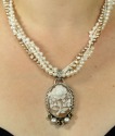Mars & Valentine Vintage Shell Cameo Necklace