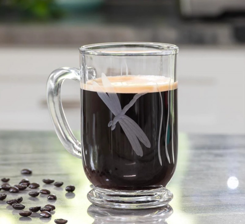 Rolf Dragonfly Bolero Glass Mug for Coffee, Tea, or Beer