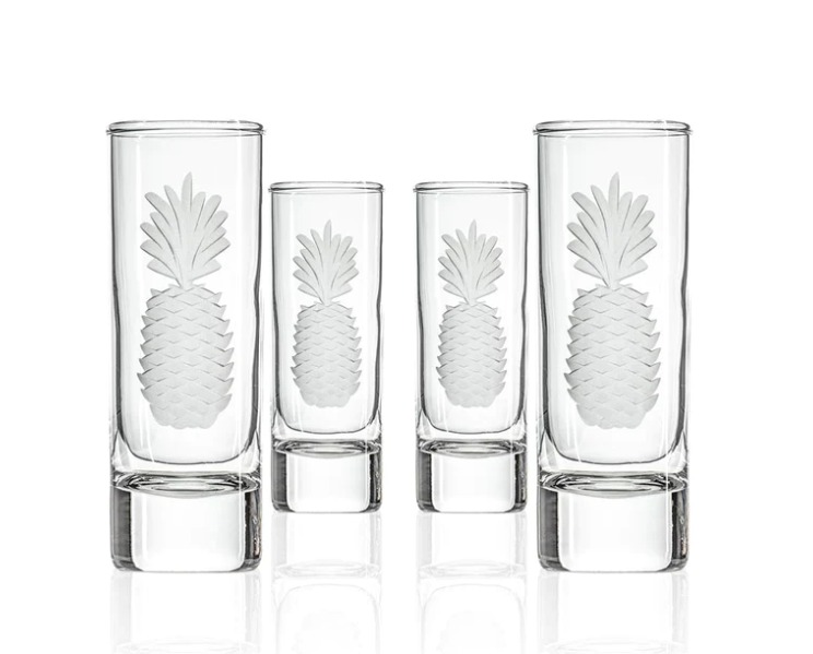 Etched Pineapple 2.5 oz. Tall Cordial Glass