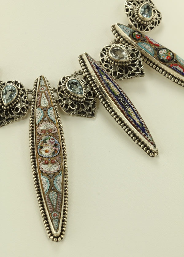 Antique Micro Mosaic Marquis Collar