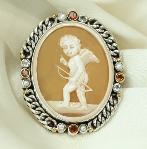 Large Vintage Eros Cameo Ring 