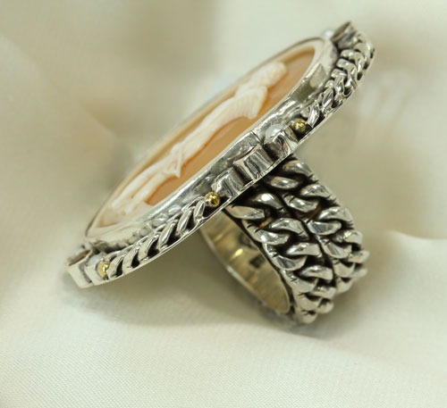 Large Vintage Eros Cameo Ring 