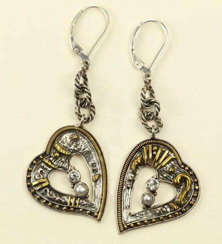Mars & Valentine Asymmetrical Corazon Earrings