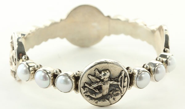 Cupid  Bangle with Freshwater Pearls