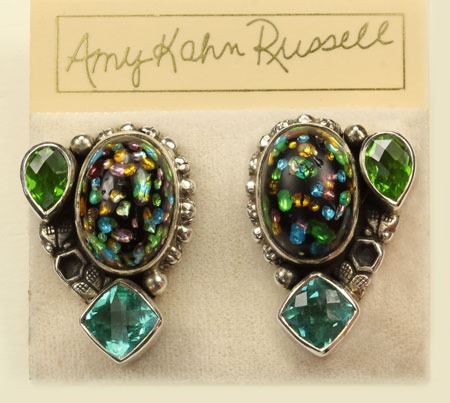 Amy Kahn Russell Amazonite & Vintage Glass Pin-Pendant