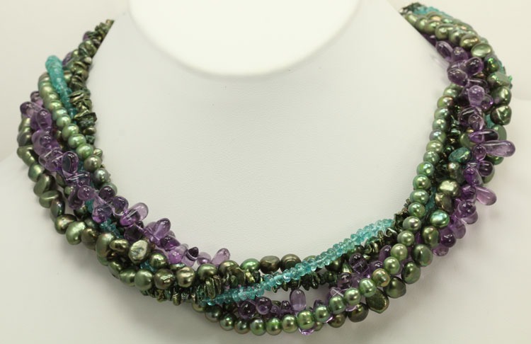 Amy Kahn Russell Amethyst & Fresh Water Pearl Necklace