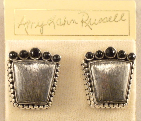 Amy Kahn Russell Brushed Sterling Silver Post Earrings