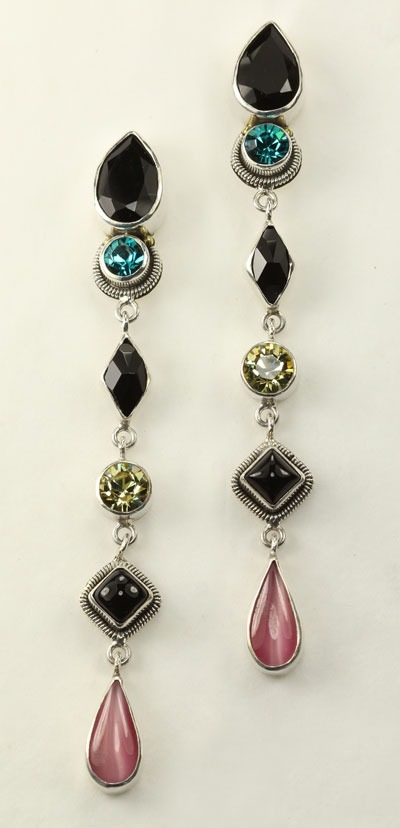Mars & Valentine Black Agate Art Deco Ring