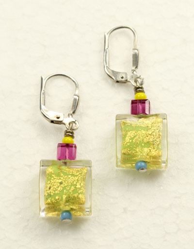 Coeur de Lion Venetian Glass Earrings
