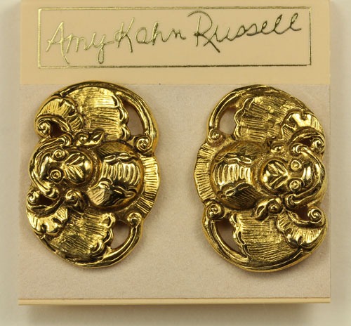 Amy Kahn Russell Gold Vermeil Clip Earrings