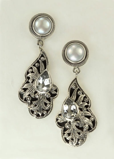 Mars & Valentine Sterling Silver Filigree Post Earrings