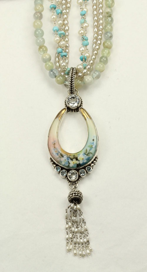 Mars & Valentine Vintage English Porcelain Horseshoe Necklace