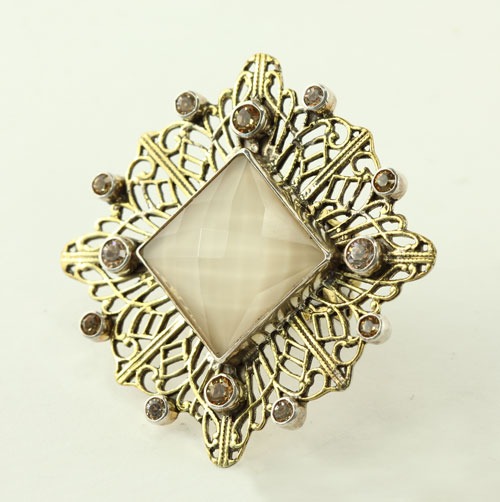 Mars & Valentine Extremely Large Nude Statement Ring