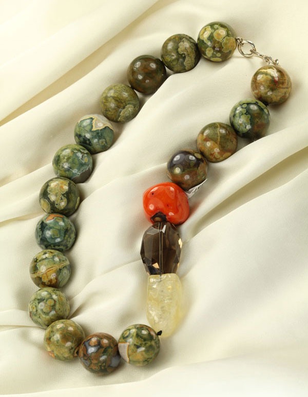 Rhyolite & Coral Statement Necklace