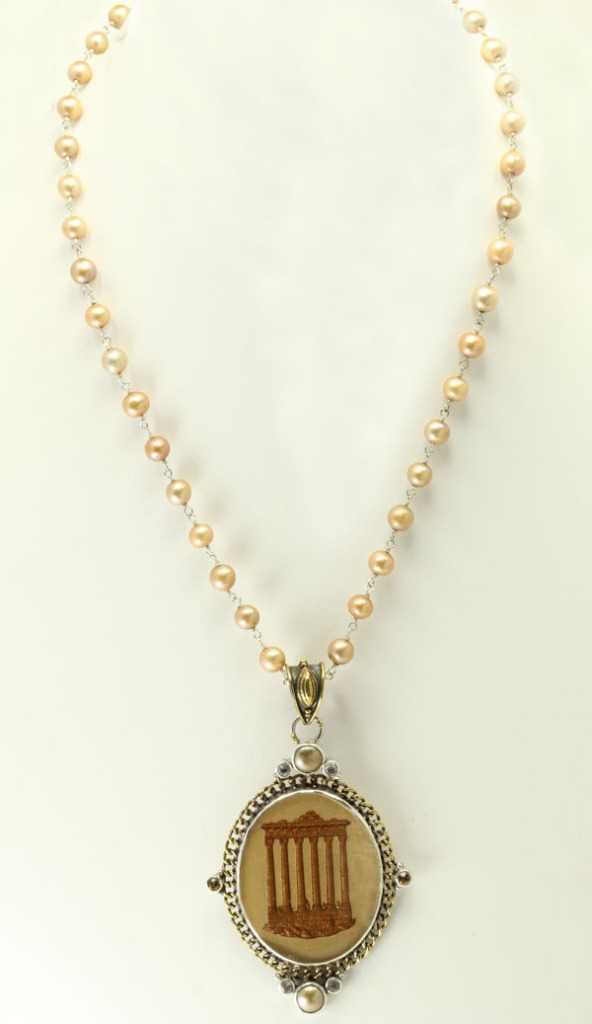 Mars & Valentine Roman Columns Intaglio Necklace