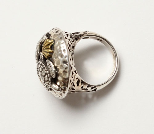 Amy Kahn Russell Sterling Silver Sea Life Prominent Dome Ring