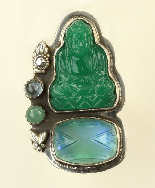 Amy Kahn Russell Vintage Glass Quan Yin Ring