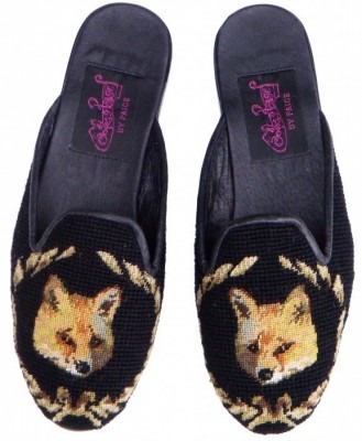 Fox in Wreath Needlepoint Mule *NEW*