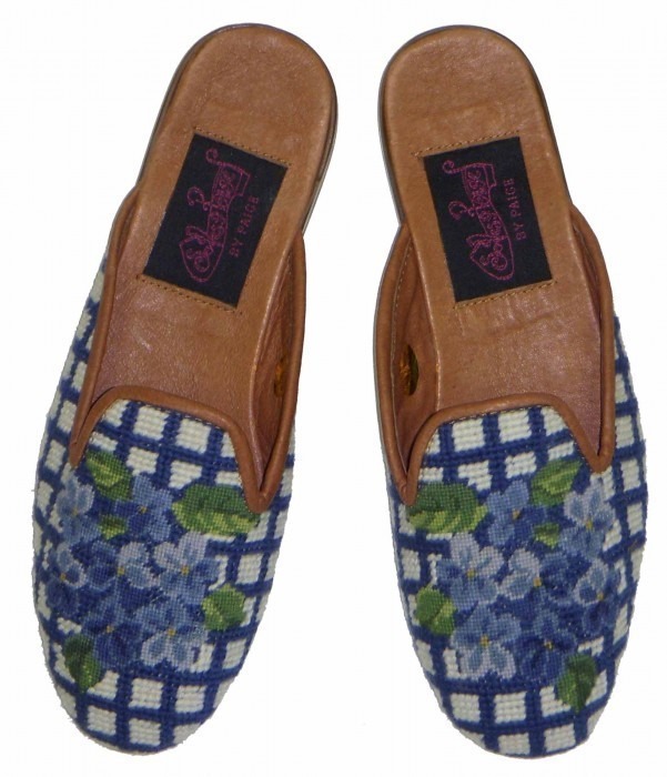 Hydrangea Needlepoint Mule 