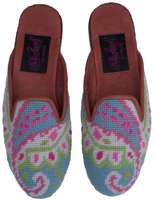 Preppy Paisley Needlepoint Mule 