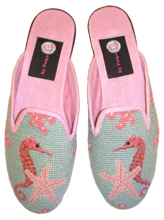 Seahorse Needlepoint Mule