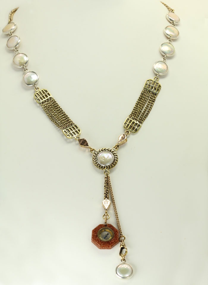 Mars & Valentine Antique Sunstone Compass Necklace