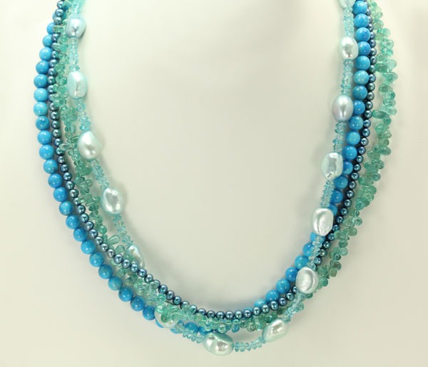 Aqua Multi-Strand Choker