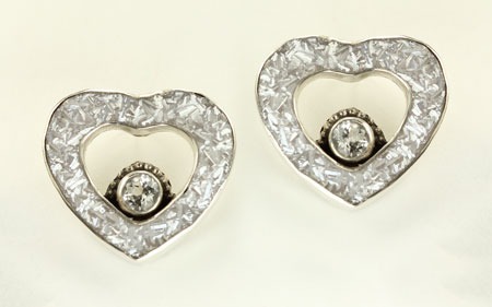 Silver Drusy Hearts Bracelet