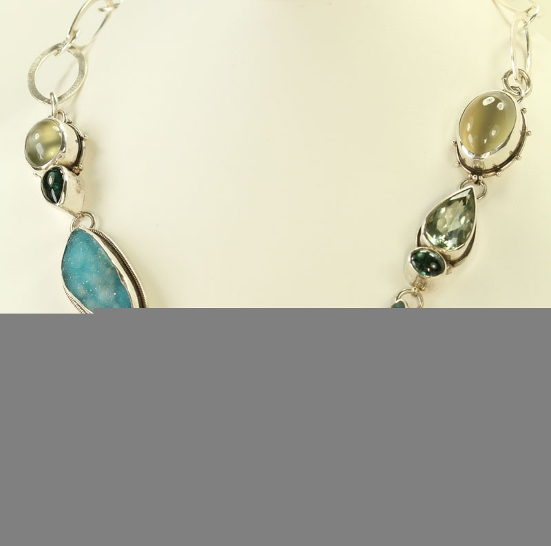 Moonstone & Green Amethyst Collar