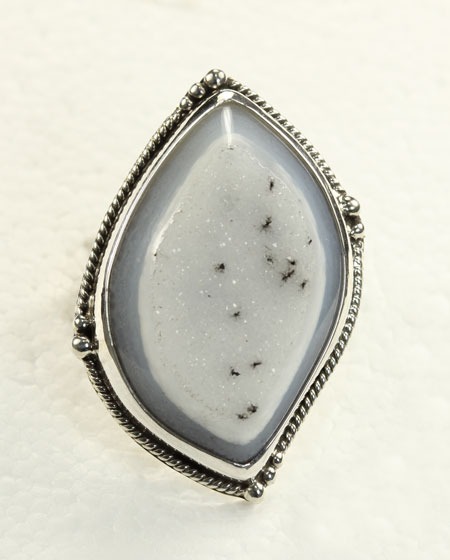Natural Agate Drusy Statement Ring