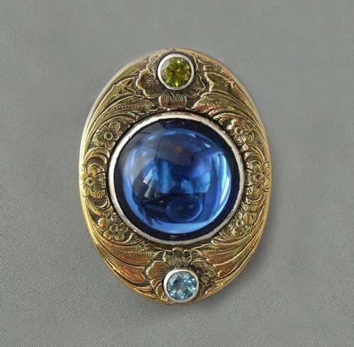 Mars & Valentine Peacock Earrings with Vintage Glass