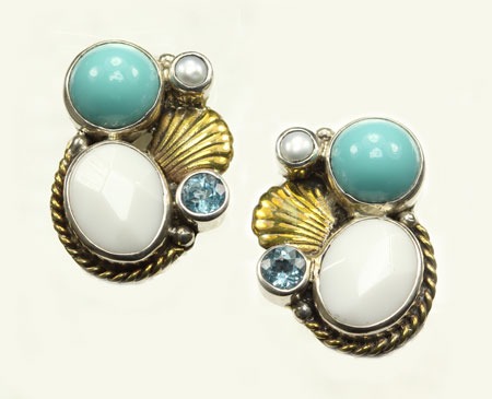 Petite Shell Cluster Clip Earrings