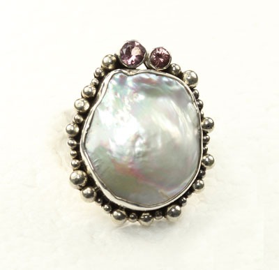 White Fresh Water Pearl Ring