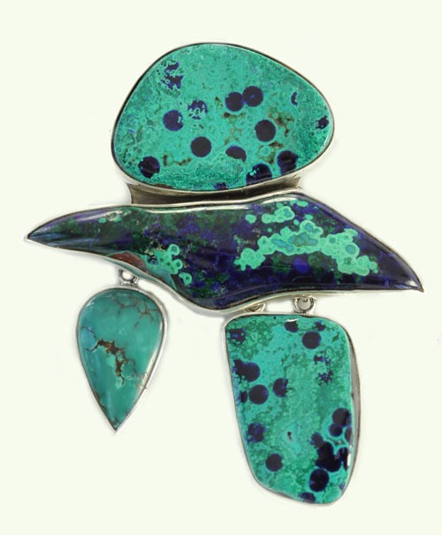 Amy Kahn Russell Azurite Malachite Pin-Pendant