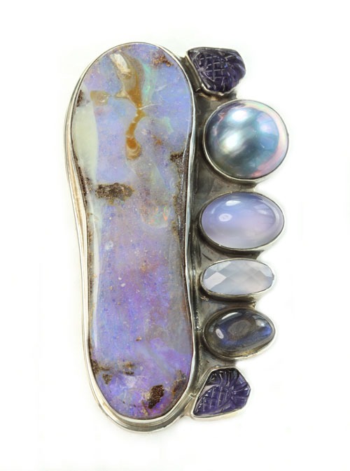 Amy Kahn Russell Extraordinary Boulder Opal Pin-Pendant