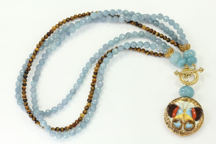 Amy Kahn Russell Hand-Made Porcelain Butterfly Pendant 