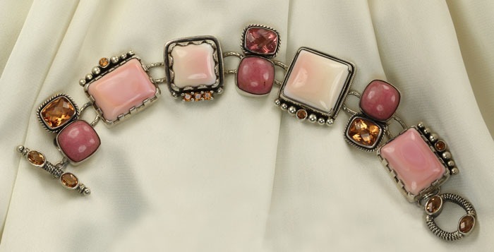 Amy Kahn Russell Shell, Rhodonite, & Quartz Bracelet