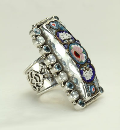 Antique Micro-Mosaic Statement Ring