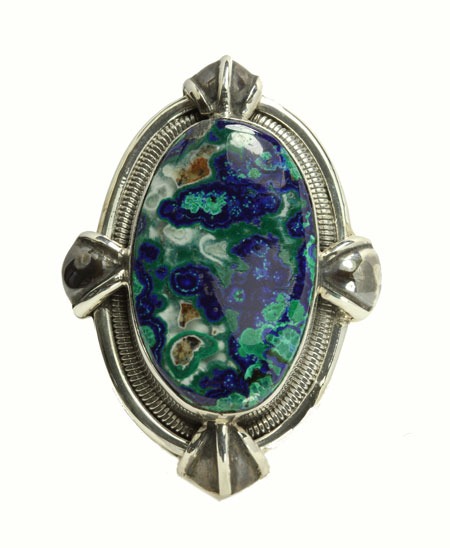 Azurite Malachite Statement Ring